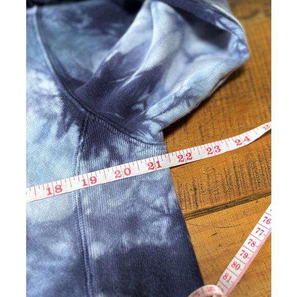 Womens Victoria's Secret PINK Blue White Cropped Style Long Sleeve Sweatshirt‎ S - Picture 7 of 9